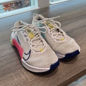 Nike White Athletic Shoes with Multicolor Accents